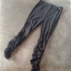Women’s GlassTwo Black Ruched Leggings Size S NEW